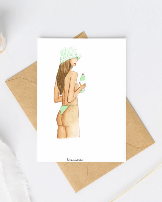 Carte postale fille petit bob, petit Bikini