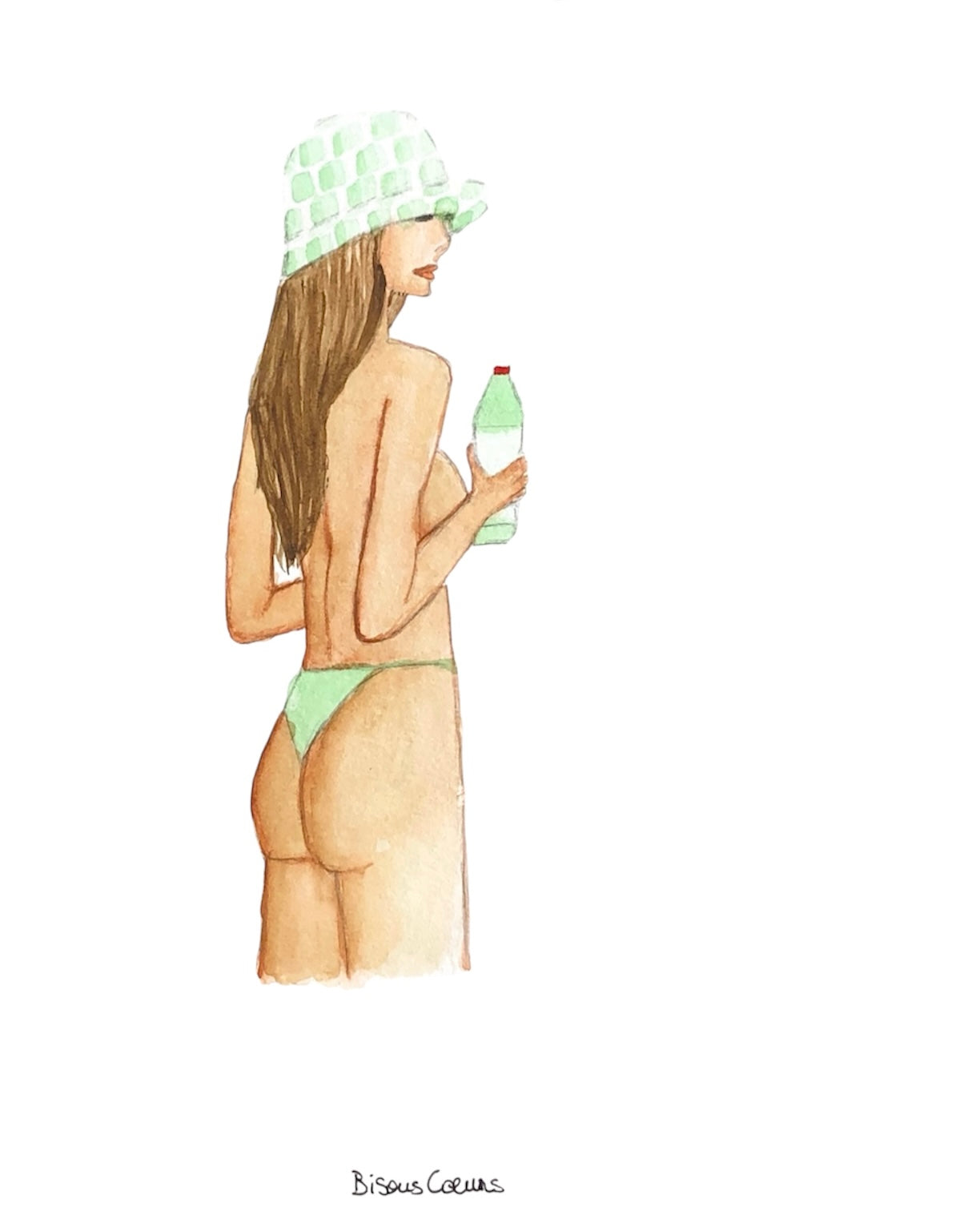 Carte postale fille petit bob, petit Bikini